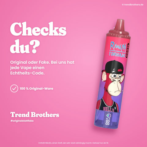 RandM Tornado 15000 Bluesour Raspberry – Checks du? 100 % Original-Ware mit Echtheits-Code bei Trend Brothers