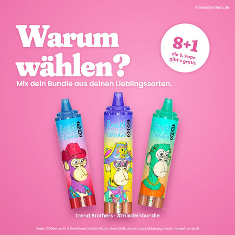 RandM Tornado 15000 Cola Ice – Mix-Bundle: 8 Sorten + 1 gratis