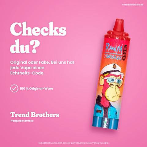 RandM Tornado 15000 Dragon Fruit – Checks du? 100 % Original-Ware mit Echtheits-Code bei Trend Brothers