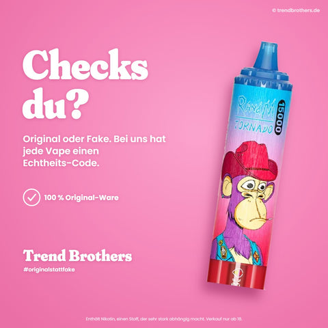 RandM Tornado 15000 Gummy Bear – Checks du? 100 % Original-Ware mit Echtheits-Code bei Trend Brothers
