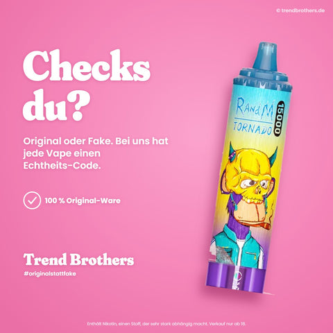 RandM Tornado 15000 Ice Tea Lemon Ice – Checks du? 100 % Original-Ware mit Echtheits-Code bei Trend Brothers