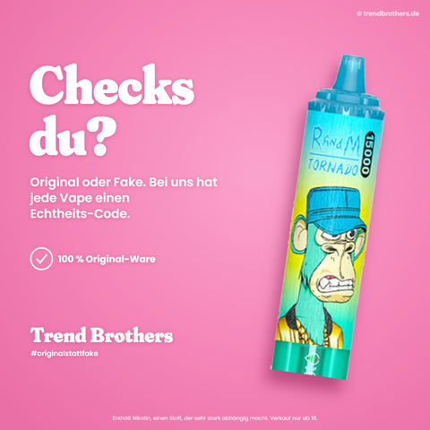 RandM Tornado 15000 Kiwi Passion Fruit Guava – Checks du? 100 % Original-Ware mit Echtheits-Code bei Trend Brothers