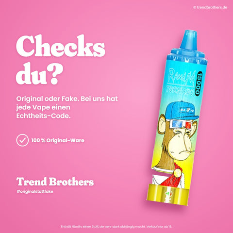 RandM Tornado 15000 Mr. Blue – Checks du? 100 % Original-Ware mit Echtheits-Code bei Trend Brothers