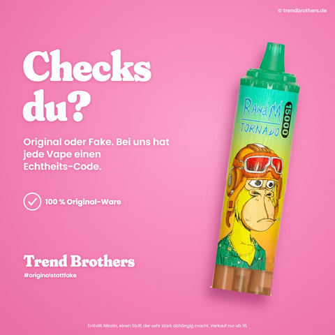 RandM Tornado 15000 Pineapple Ice – Checks du? 100 % Original-Ware mit Echtheits-Code bei Trend Brothers
