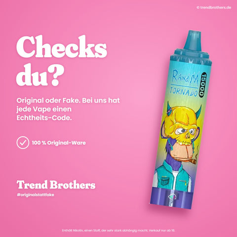 RandM Tornado 15000 Red Energy Ice – Checks du? 100 % Original-Ware mit Echtheits-Code bei Trend Brothers