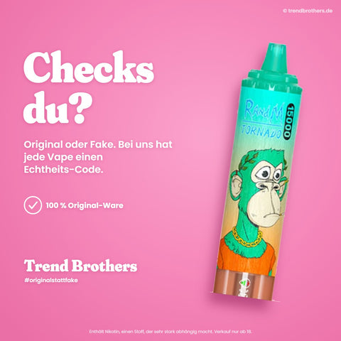 RandM Tornado 15000 Triple Berry – Checks du? 100 % Original-Ware mit Echtheits-Code bei Trend Brothers